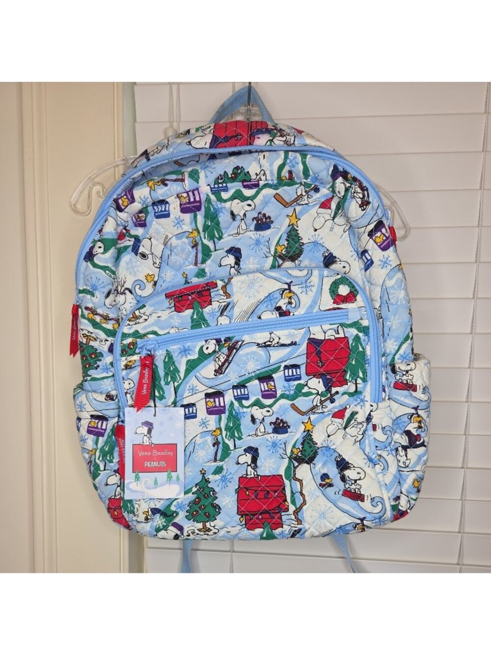 New Vera Bradley X Peanuts Collection Ski Slope Snoopy Campus Backpack Book Bag